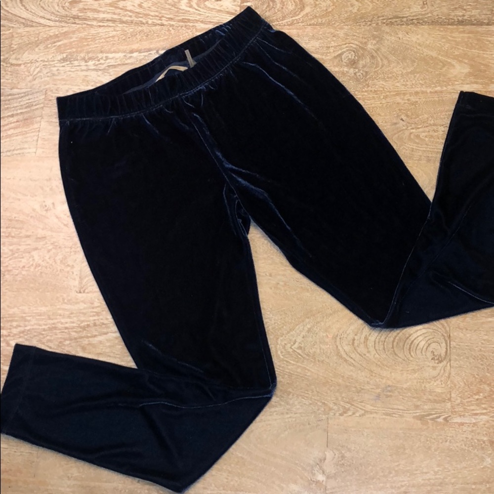 Soft Surroundings blue velvet leggings medium